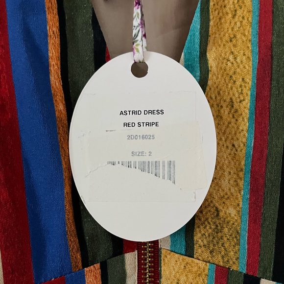 Autumn Adeigbo Striped V-Neck Astrid Dress sz 2 - Picture 7 of 12